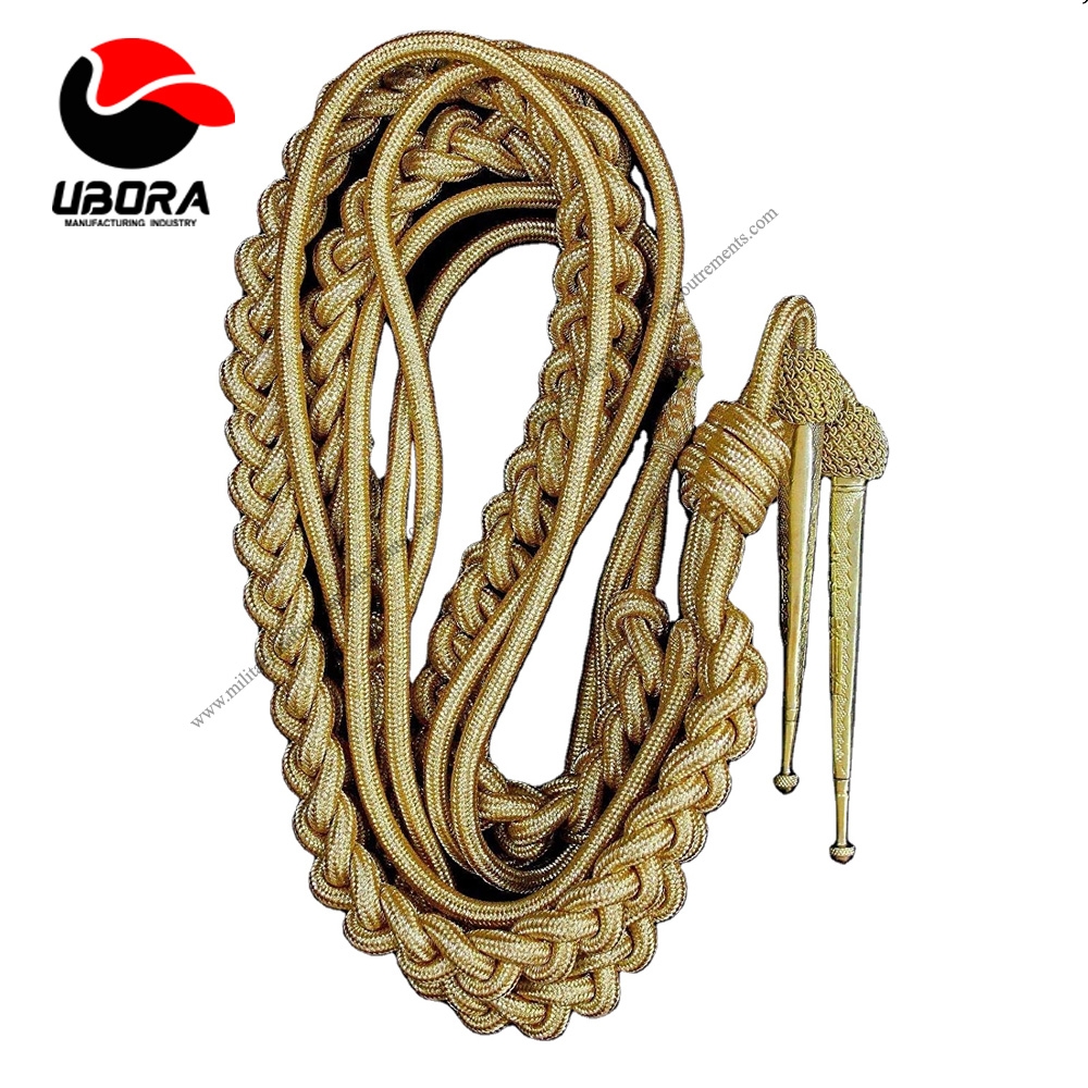 best Aiguillette For Officer Aiguillette Gold Wire Cord aiguilettes with metal tips, Army Whistle 